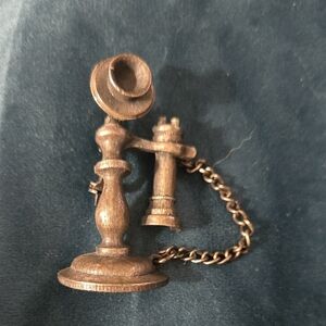 Vintage-Style Bronze Telephone Figurine